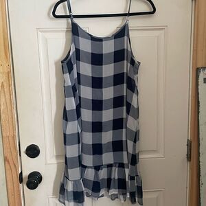 Abercrombie & Fitch Blue Plaid Dress Large